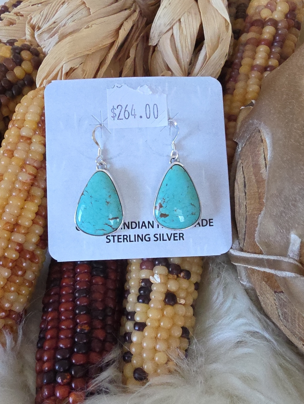 Beautiful NWT Native American Navajo Turquoise Dangle Earrings 🩵🎁🤎
